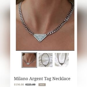 Vintage "Prada" Tag Necklace